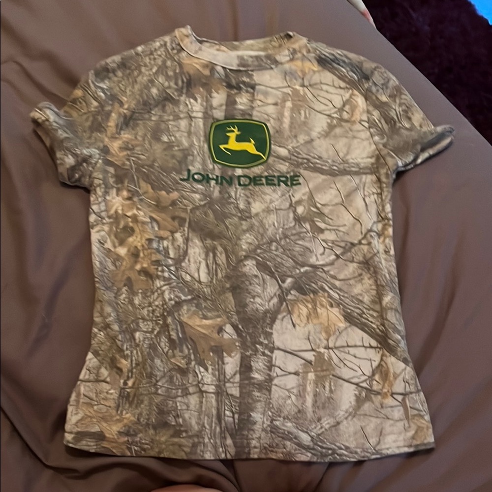 John Deere Kids Camo Tee with Green Logo